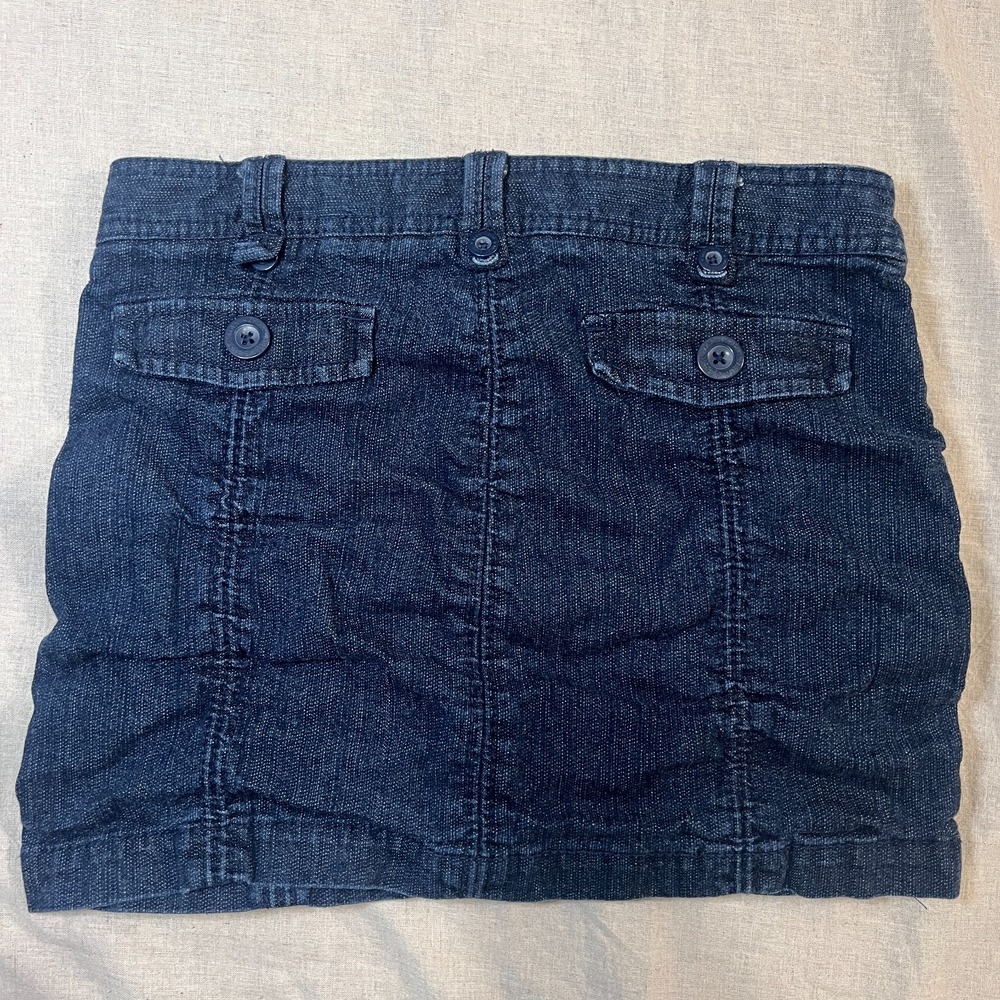 Miley Cyrus Max Azria Denim Mini Skirt Junior 7 Y2K 2000s Ruched Micro Utility - Picture 6 of 8